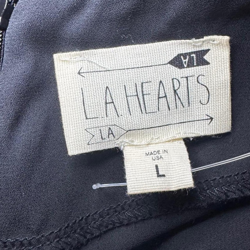 NWT LA Hearts by PACSUN VTG 2010s Black A-Line Open-Back Halter Jumpsuit — LARGE - Picture 2 of 6